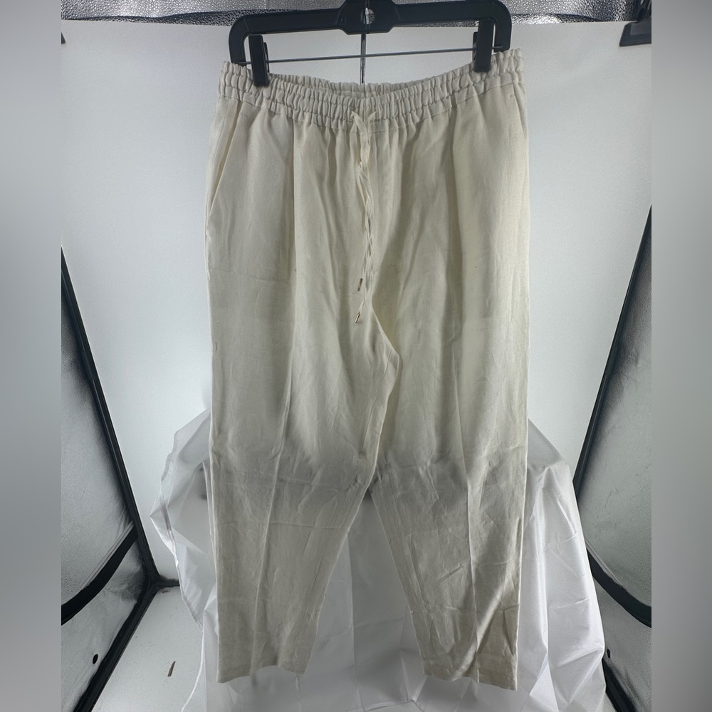Briglia 1949 white linen pleated trousers